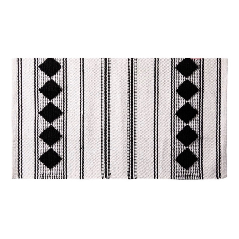 🆕 Caravan x FabFitFun - Black and White Diamond Woven Rug